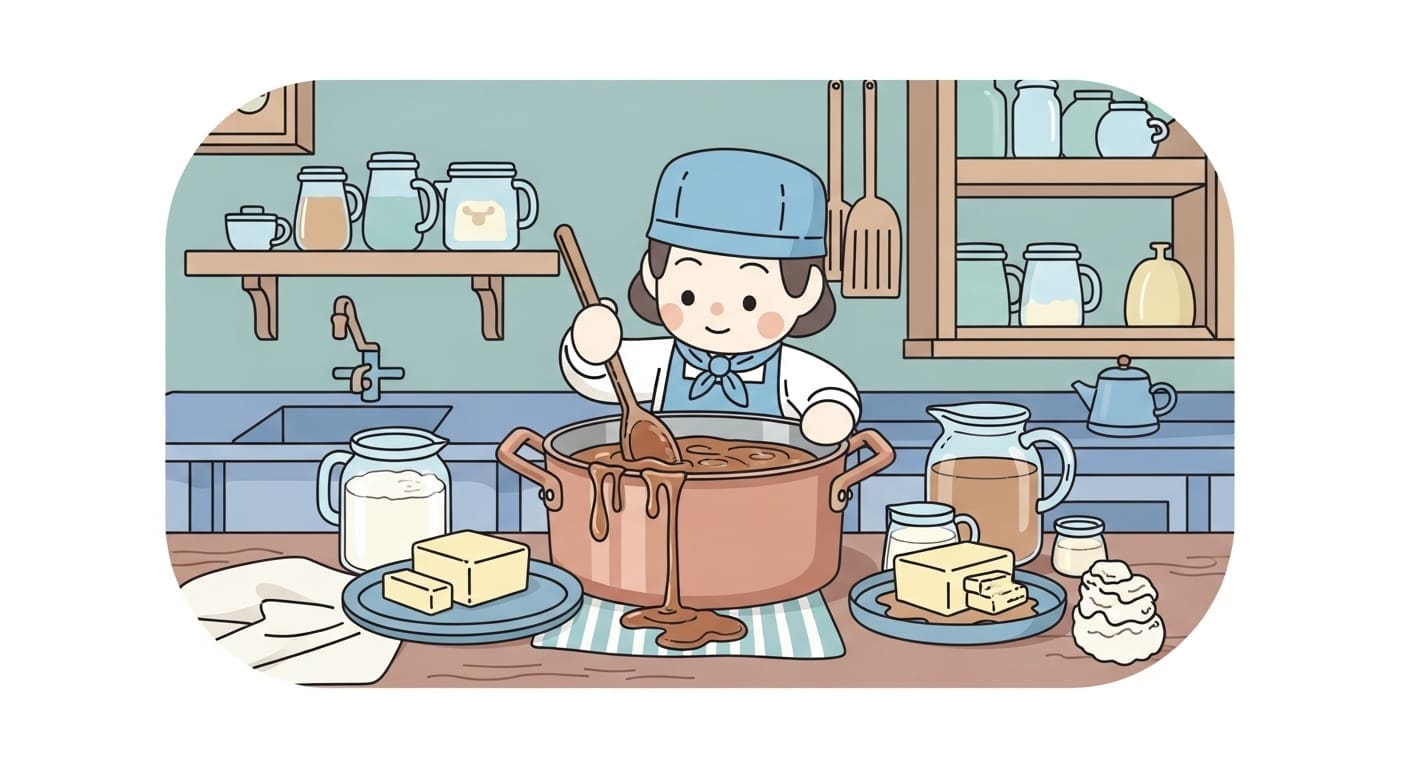 신선한 버터와 크림 등 고품질 재료들로 가득 찬 장인의 주방